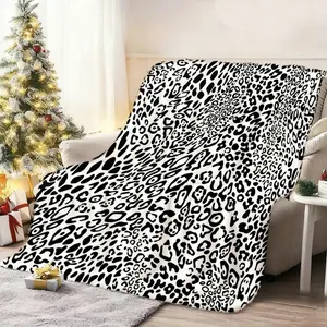 1pc Himalayan Snow Leopard Print Flannel Blanket |   Comfortable Soft Cover Sofa, Bed, Travel, Living Room And Home Decoration, Cozy Light Warm Fluffy Cover, Nap Blanket, Suitable All Seasons Ultra Soft Blanket Birthday 1pc 28