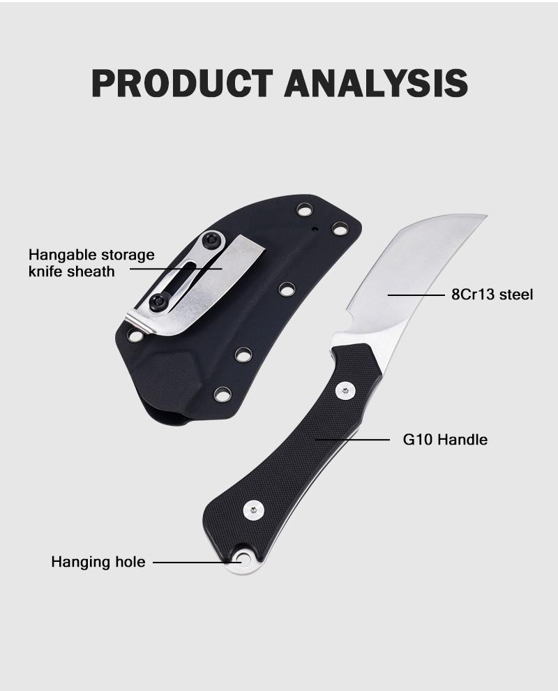 Premium Tactical Outdoor Knife, Durable EDC Tool for Camping Bushcraft