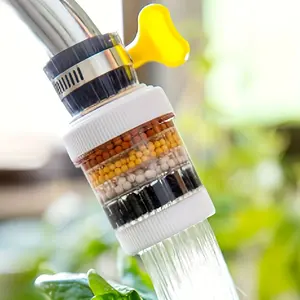 Detachable and Washable Faucet Filter, Splash-Proof Design - Instant Hot and Cold Water Dispenser, No Electricity Required, Easy to Install, Suitable for Kitchen Sink, Shower, Bathtub - Durable Plastic Filtration System, Multi-Layer Filtration (Pre/Post F