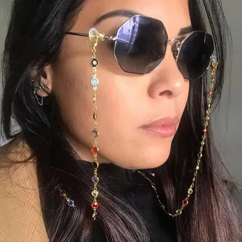 Boho Random Color Rhinestone Decor Glasses Chain for Decoration, Mask Chain, Anti-loss Anti-slip Multi-purpose Glasses Chain, Eyeglass Chain, Fashion Accessories for Going Out To Play