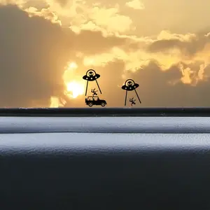 UFO Hidden Easter Egg Decals | Tiny decal Alien | Small decal for cars | Hidden Truck Decal | Water bottle Decal | Car Accessories O