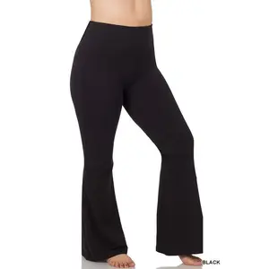 BT {License To Chill} Black Cotton Flare Leg Yoga Pants PLUS SIZE XL 2X 3X