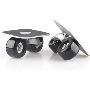 Black Portable Anti-Slip Roller Road Drift Skate Plate with Aluminum Truck, PU Wheels and ABEC-7 608 Bearings