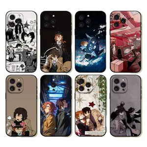 Anime Bungo S-Stray Dogs Phone Cases For iPhone 17 16 15 14 13 12 11 Promax Pro Max Plus Air Black TPU Soft Skin-friendly Shockproof Protective Cover Best Gifts of Christmas Halloween Birthday Valentine