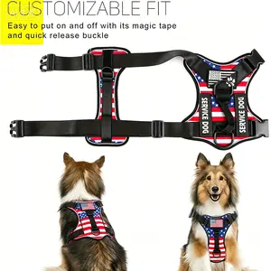 Bestselling Reflective Pet Flag Tactical Harness, Medium to Large Dog Vest, Universal Fit 7.5kg-50kg, Nighttime Safety Gear