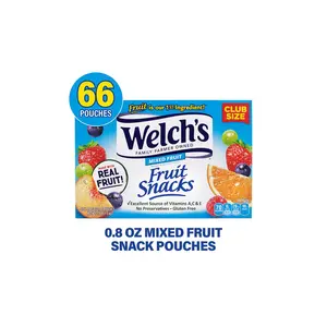 WELCH'S Mixed Fruit Snacks, 0.9 oz, 66 Count Candy Gummy Sweet