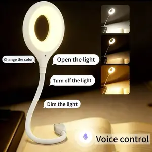 Smart Voice-Controlled Light, No Bluetooth Required, Voice-Activated Sensor Light, Three Lighting Modes, Five Brightness Levels, Plug-and-Play, Portable USB Powered Light, Gooseneck LED Light, Hands-Free, Night Light, Ideal for Bedrooms, Reading, gift