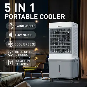 5-IN-1Portable Air Conditioners, Evaporative Air Cooler, Portable Ac Unit W/ 3 Speeds, Personal Air Cooler with Remote, Fast Cooling Windowless Air Conditioner for Room