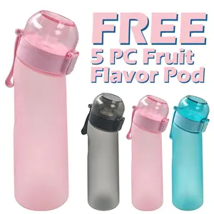 1 PC 650ML Sports Water Bottle with 5pc Flavored Pods, 0 Sugar & 0 Calorie, Portable, Great for Fitness, Running, Outdoor Use, Drinkware