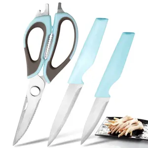 3 Piece Kitchen Scissors SetCutting Chicken BonesPeeling Fish ScaleBottle OpeningCanning Fruit KnifeCutting FruitHigh Quality Steel Set