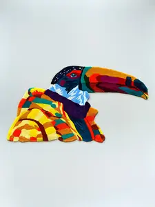 Toucan - Tufted Wall Art in Acrylic Yarn Decor Inspired by Costa Rican Love for Toucans