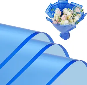 20 Sheets frosted  Wrapping Paper, Floral Bouquet Packaging Paper,Crafts Florist Supplies for Wedding Birthday  DIY (Blue)