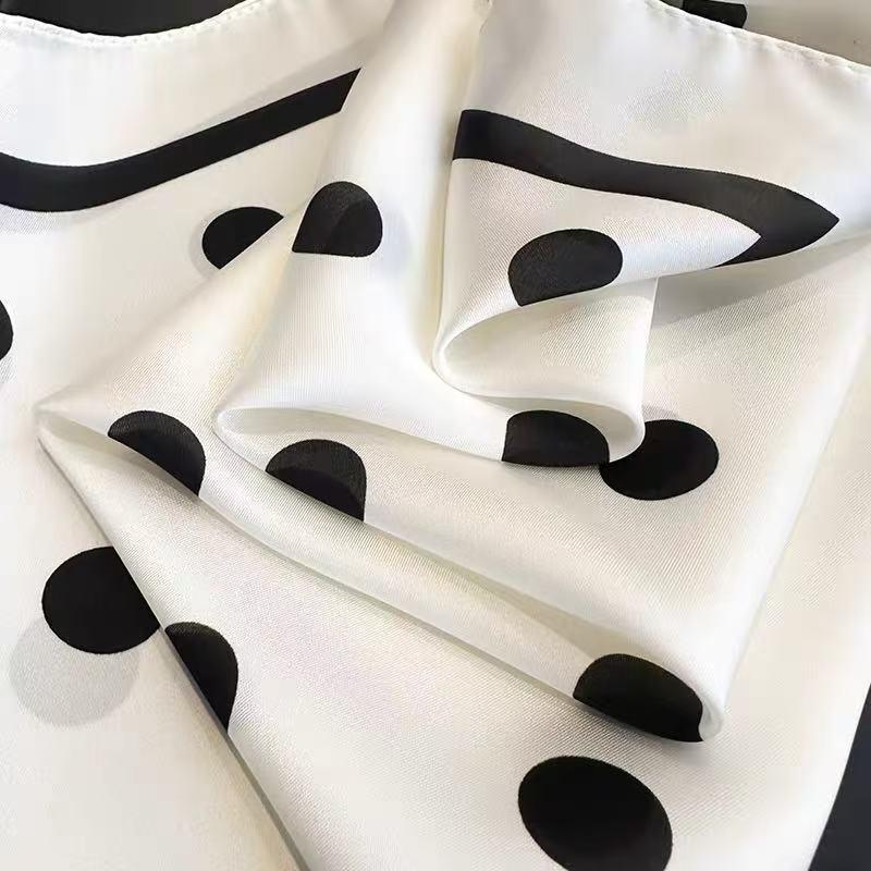 Elegant polka dot print silk scarf, silk scarf, 70.0 × 70.0 cm, perfect for everyday wear and gifting, soft and stylish, jacquard.