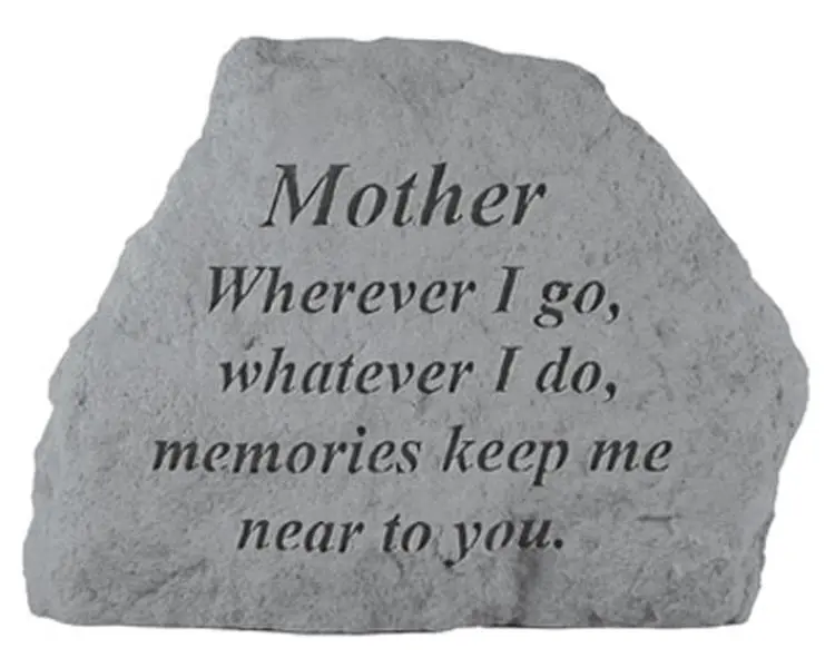 Kay Berry Inc. Memorial Plaque Sign, "Mother Wherever I Go-Whatever I Do" Design, 6.5 in x 4.75 in Home Decor, Signs