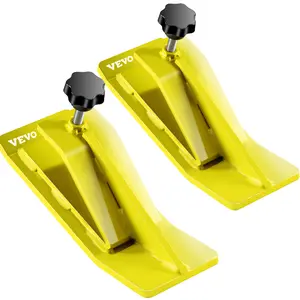 VEVOR Tractor Bucket Protector, 2pcs Ski Edge Protector, 12\" Long Turf Tamer Skid Protector, 4\" Width, Heavy Duty Steel Bucket Attachment for Snow Leaves Removal, Spreading Gravel, Yellow