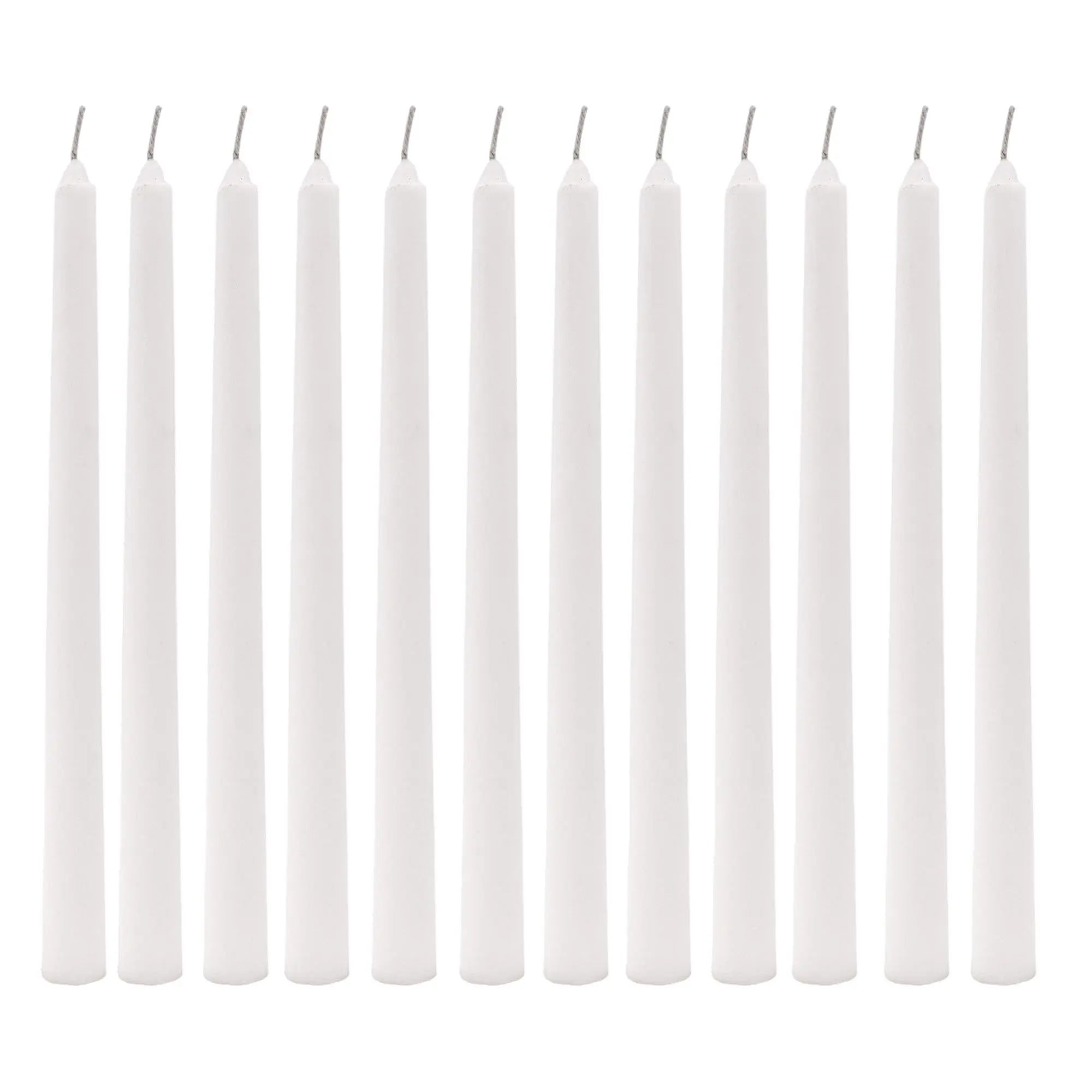 12-Pack Unscented 10 Inch White Taper Candles