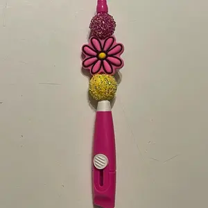 Stylish Pink Daisy Beaded Box Cutter with Glitter Accents