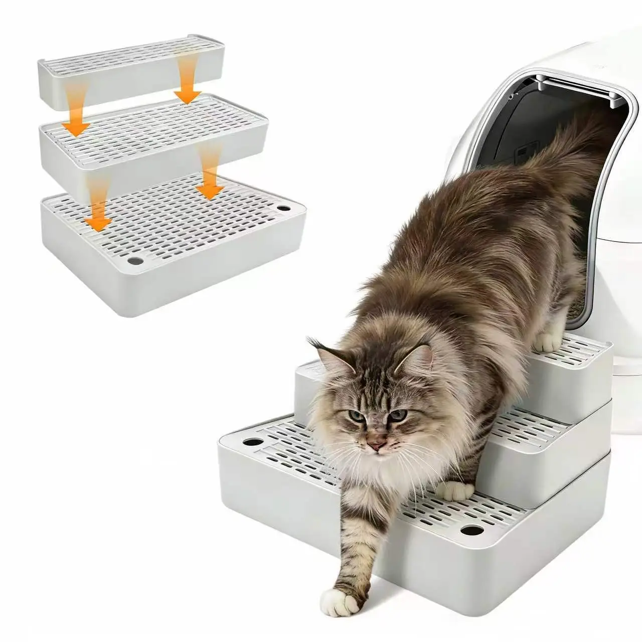 Adjustable Cat Litter Box Ramp 3-Tier Non-Slip Step #Summervibes #petLovers