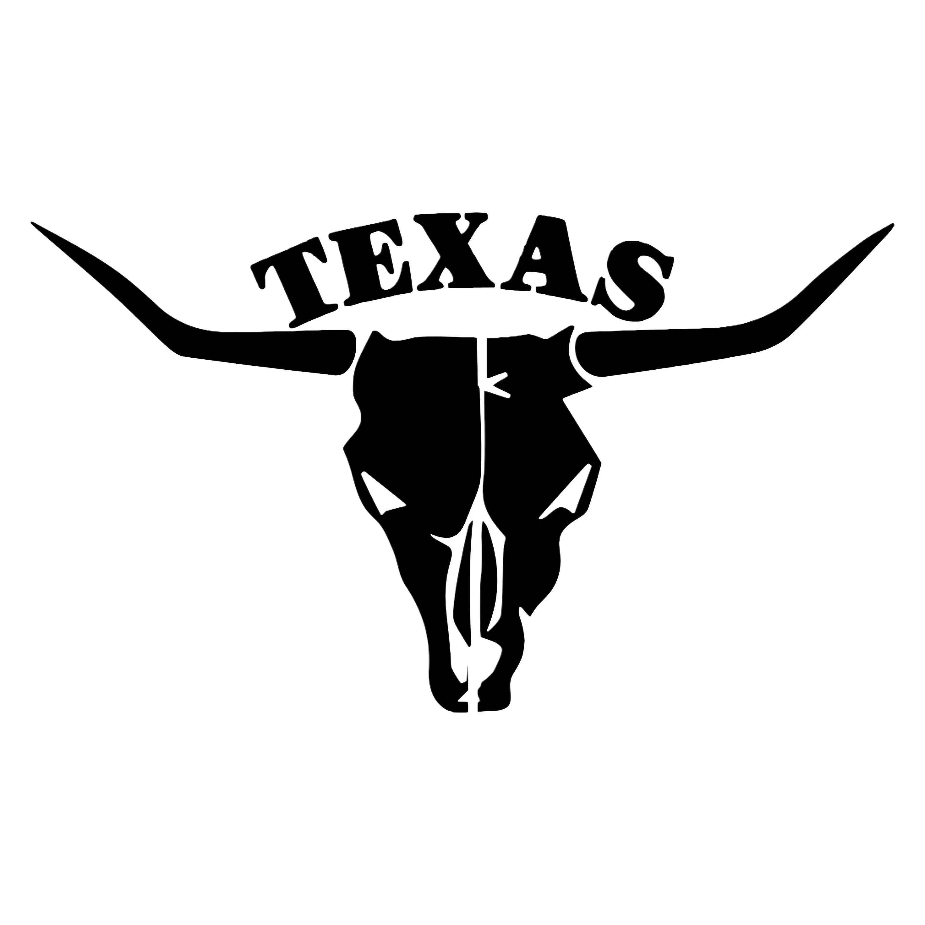 Texas State Longhorn Bull Skull Decal Sticker - Customizable, Mountable, Long Wearing Decal for Cars, Indoor Office Stationery Accessory, Decorative