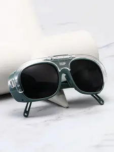 Safety Eyeglasses with Large Frame, Frame, Lenses, Protective Eye Wear, 1 Pair