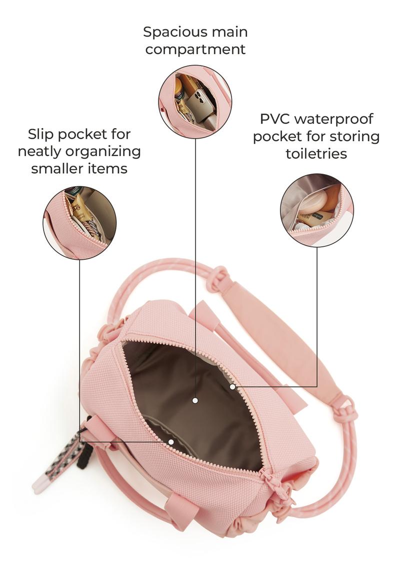 BAGSMART Reiki Mini Gym Compact Duffle Bag (9.84" x 5.9" x 6.69") 5.5L Capacity, Waterproof PVC Pocket, Adjustable Bottom Straps, Elastic side pockets, Ideal for Gym & Daily Use TikTokShopfalldealsforyou