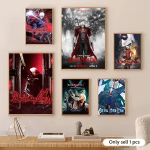 D-Devil M-May Cry Poster HD Sticky Waterproof Wall Art | High Quality Print Aesthetic Home Living Bedroom Bathroom hallway Decor Trendy Room Decoration | Multiple Size Options Available