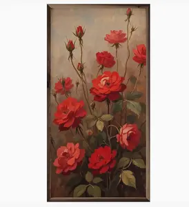 12" X 24" Red Wild Roses