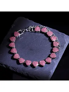 Best-selling heart-shaped multi-color bracelet with diamonds, high-end creative personalized fashion alloy wrist jewelry