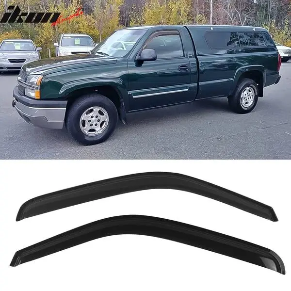 Fits 1999-2007 Chevy Silverado GMC Sierra Standard Cab Acrylic Window Visors 2Pc Set