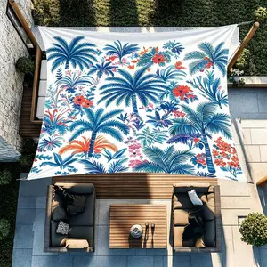 Outdoor Sun Shade Sail Patio Garden Backyard Camping Awning Heavy Duty Weather Resistant Portable Easy Install Rectangle Canopy Shade Cover for Cafe Lawn Pool Deck Four Season Use Fade Resistant Sun Shelter