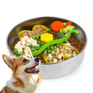 NPET Stainless Steel Detachable Puzzle Feeder Dog Slow Bowls for Dog Training
