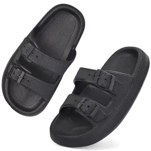 VONMAY Comfort Cloud Slides Flipflop Slippers - Non-Slip, Soft Sole, Thick Foam, Adjustable Shower Sandals for Women & Men Boy Walking Shoes Footwear Makapal Dance Arch