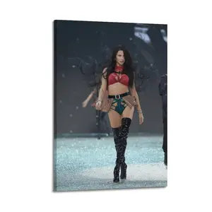 Adriana Lima Canvas Poster Painter Living in Art Deco Strong Wall Design Painting Hallway Bedroom Living Room Decorated Poster