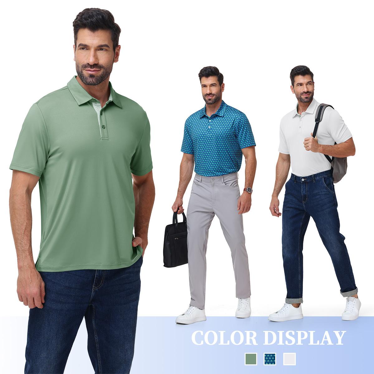 TBMPOY Men's 3-Pack Printed Golf Polo Shirts - Men’s Clothes, Short Sleeves, Smart Casual Style, UPF 50+, Quick Dry, Lightweight 4-Way Stretch, Moisture Wicking, Color Stripes Graphic, Casual Athletic Polo Shirts for Golf, Tennis, Color Stripes Graphic Po TBMPOY Men's 3-Pack Printed Golf Polo Shirts - Men’s Clothes, Short Sleeves, Smart Casual Style, UPF 50+, Quick Dry, Lightweight 4-Way Stretch, Moisture Wicking, Color Stripes Graphic, Casual Athletic Polo Shirts for Golf, Tennis, Color Stripes Graphic Po
