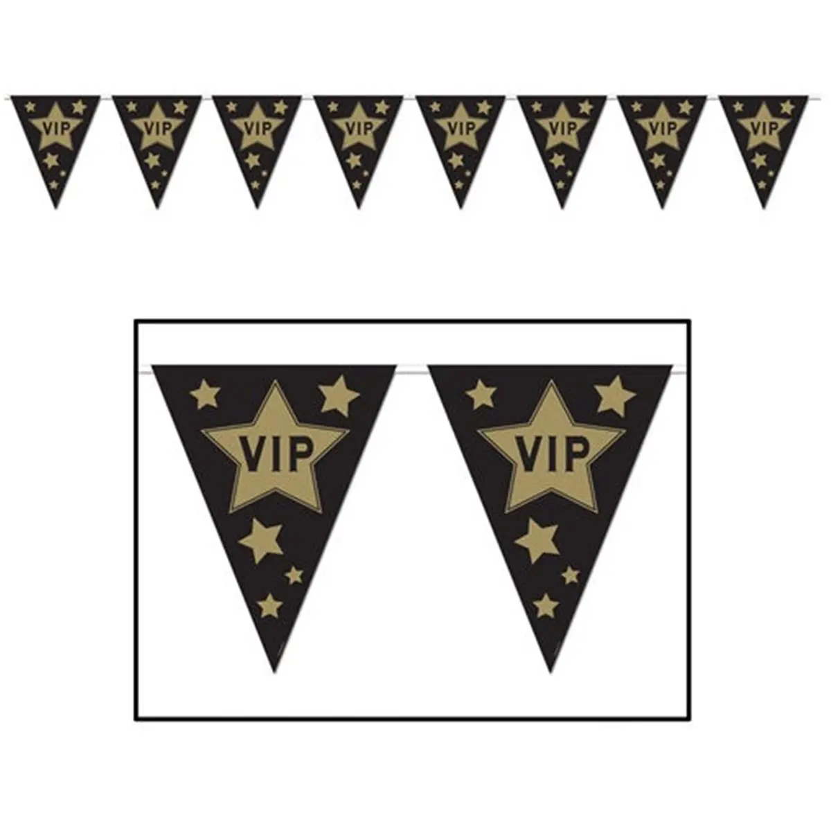 212 MAIN VIP Pennant Banner Pack - 12-Count, 12ft Length, All-Weather, Indoor/Outdoor Party Backdrop Supply, Banner Backdrop Festive Backdrops & Banners