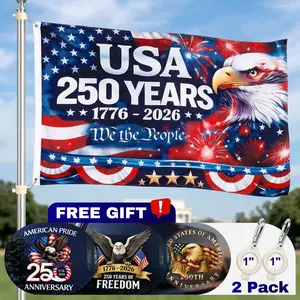 Armed Forces Day USA 250th Anniversary Flag Set (3-Piece) – Double-Sided 3x5 FT + Car Decal + 2 Flag Rings | Heavy Duty Outdoor Patriotic Banner