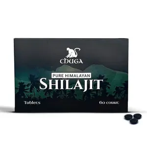 Chuga Pure Organic Himalayan Shilajit Tablets | Over 75% Fulvic Acid | Harvested 16,000ft | Dietary Supplement Third Party Lab Tested in USA | Health | Fitness | Edible
