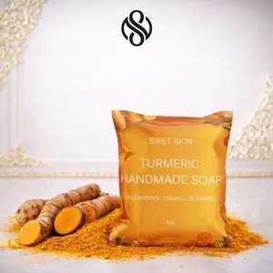 SiretSkin Turmeric Handmade Bar Soap 4 oz - Cleansing Toning Glowing Formula for Radiant Skin Care