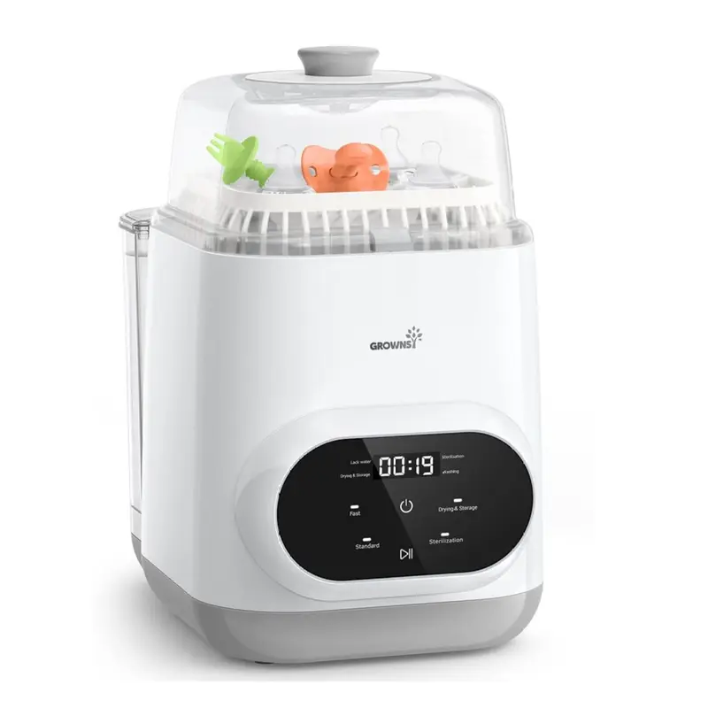Grownsy Bottle Washer Pro - Visible Cleaning, All-in-One Wash, Sterilize & Dry, Deep Cleans Baby Bottles & Pump Parts, Hands-Free Care with Self-Cleaning & Night Light