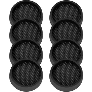 8PCS Round Rubber Furniture Pads, 2x2 Inch Non-Slip Floor Protectors for Chair, Sofa, Bed & Table Legs