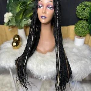 Knotless Handmade Braided Wig with Black & Mix Color Luxurious Lightweight Synthetic for Elegant Women