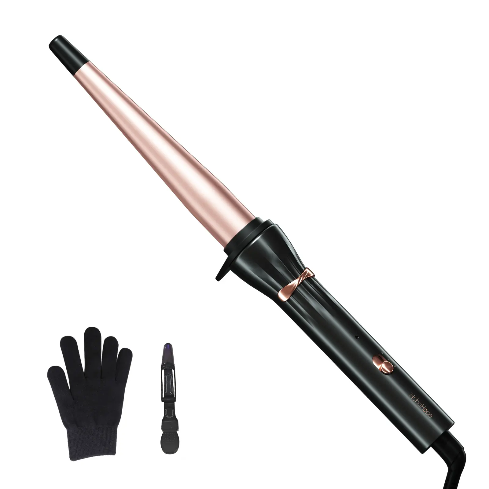HAHAHOPE Tapered Curling Iron (1/2-1 in) - Ceramic Dual Voltage Hair Styling Tool, Heat Control Hair Waver, Frizz-Reducing Heat Styling Curlers & Straighteners Accessory