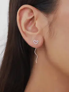 Fashionable Heart Design Wave Chain Earring, 1 Pair Fashion Jewelry for Party, Daily Clothing Decor, Trendy Jewelry for Birthday Gift Women Girls Dating Wear