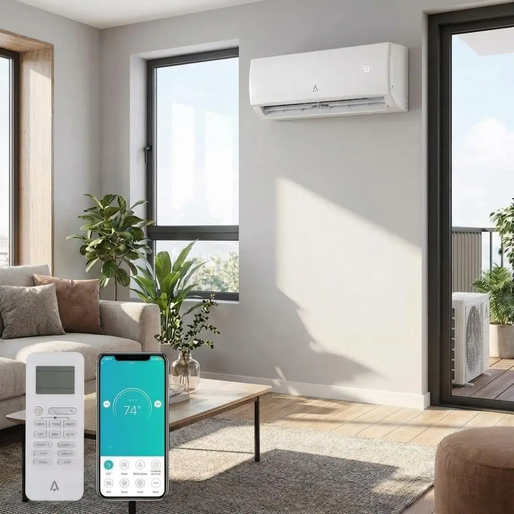 Mini Split Air Conditioner Heat Pump, 24000BTU 7-in-1 AC Inverter Unit 208-230V Alexa & Wifi 21 SEER2 Up to 1500 Sq.ft R32 7 Fan Speeds