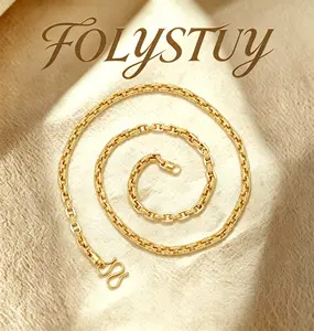 [27.5inch by 7mm O-link Necklace] FOLYSTUY (YNY02) O-link Necklace Unisex Fashion Bracelet for Women or Men with Elegant Design