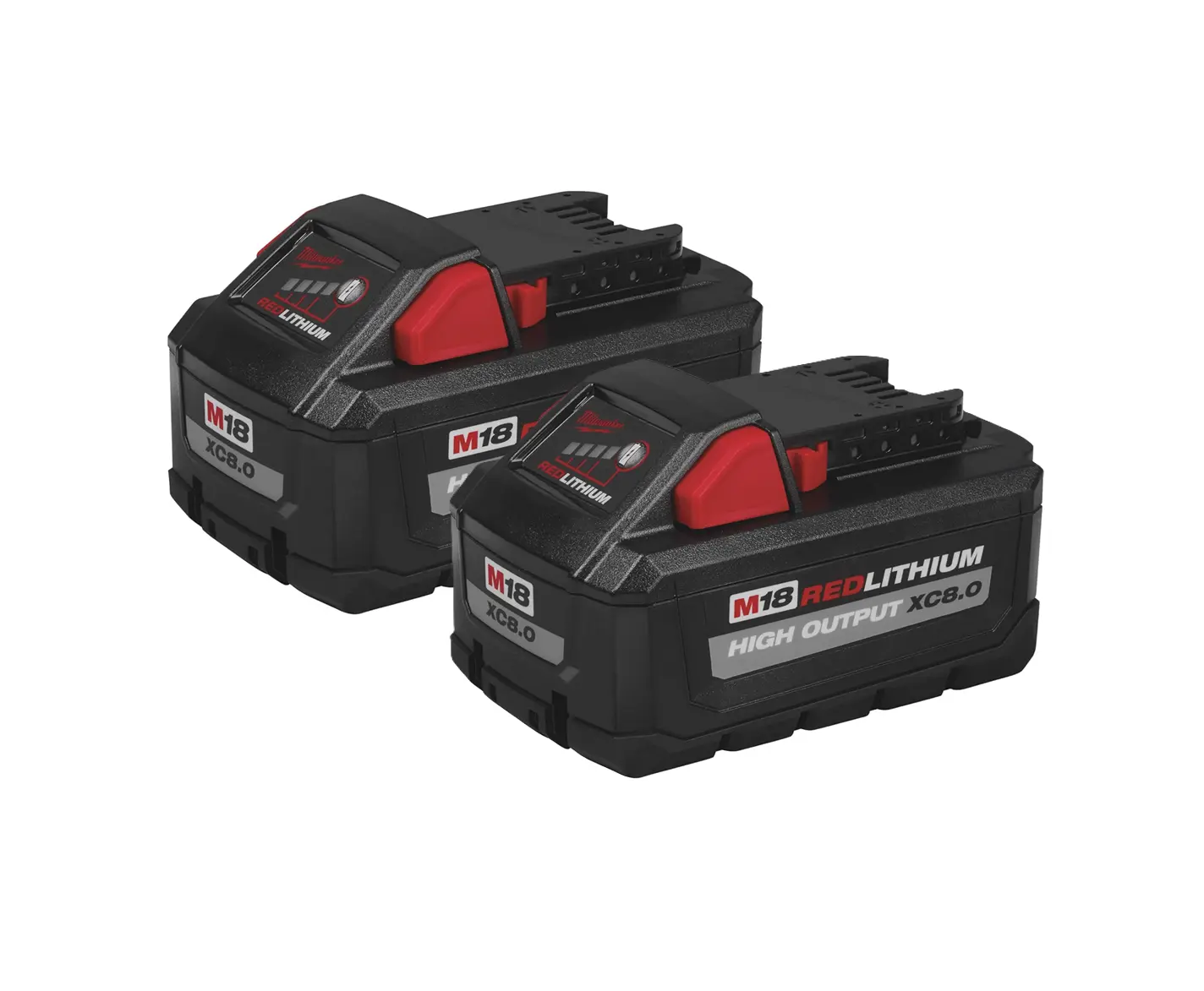 Milwaukee M18 48-11-1880 REDLITHIUM HIGH OUTPUT XC8.0 Cordless Power Tool Battery 1-Pack, 2-Pack, 10-Pack