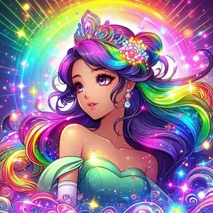 5D DIY Diamond Arts Colorful Painting Kit, Crown Princess Pattern Diamond Arts Colorful Painting Without Frame, DIY Decorative Art Picture for Beginner