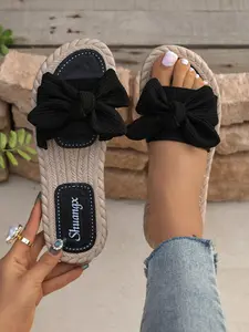 Women's Fashion Flat Sandals, Casual Comfortable Beach Vacation Shoes, Daily Wear Toe Strap Slippers, Walking Shoes, Woven Strap Sandals
