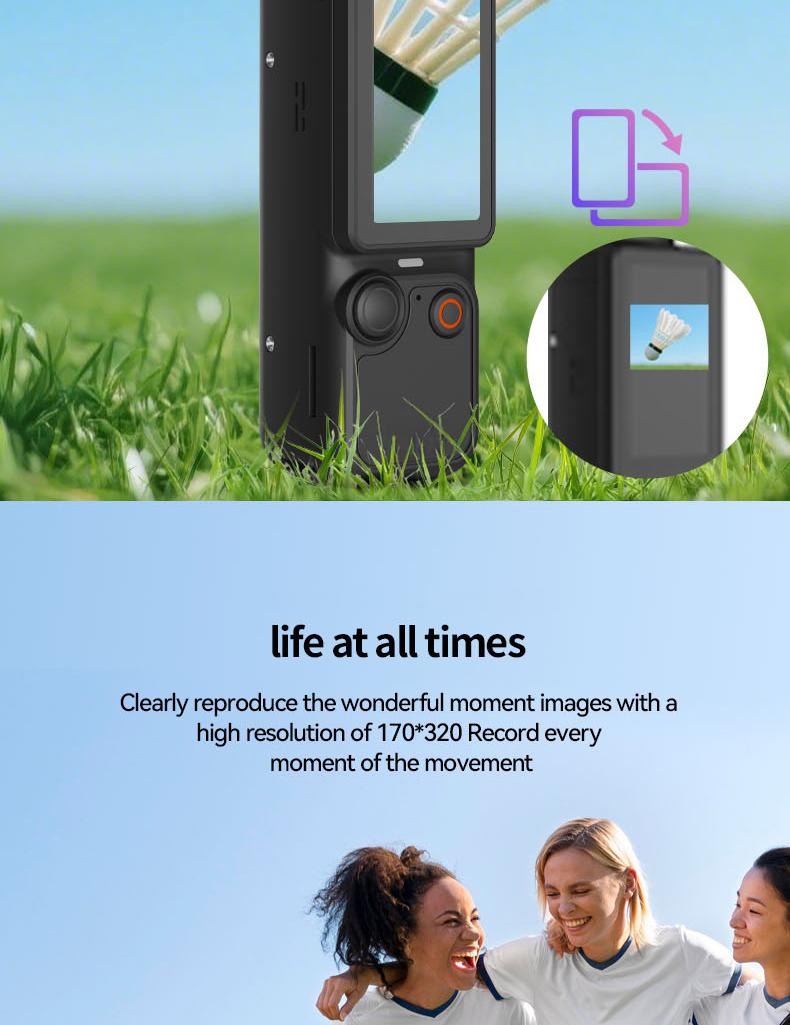 Ultra HD Portable Camcorder with 180° Rotating Lens & Smooth Stabilization | Handheld Anti-Shake Camera for Vlogging, Travel & Daily Recording | USB Rechargeable, Durable & Compact