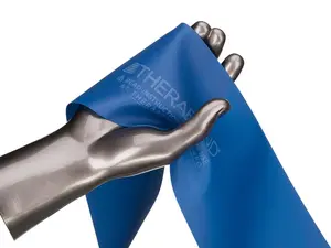 THERABAND Professional Latex Resistance Bands For Rehabilitation, Portable Fitness and Workout, Home Exercise, 5 Foot, Blue, Extra Heavy, Level 5, Individual Package